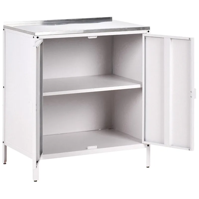 Kökskåp Vilama - Vit, Silver - Utemöbler - Grillar & matlagning utomhus - Utekök