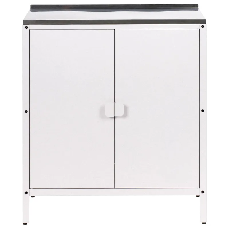Kökskåp Vilama - Vit, Silver - Utemöbler - Grillar & matlagning utomhus - Utekök