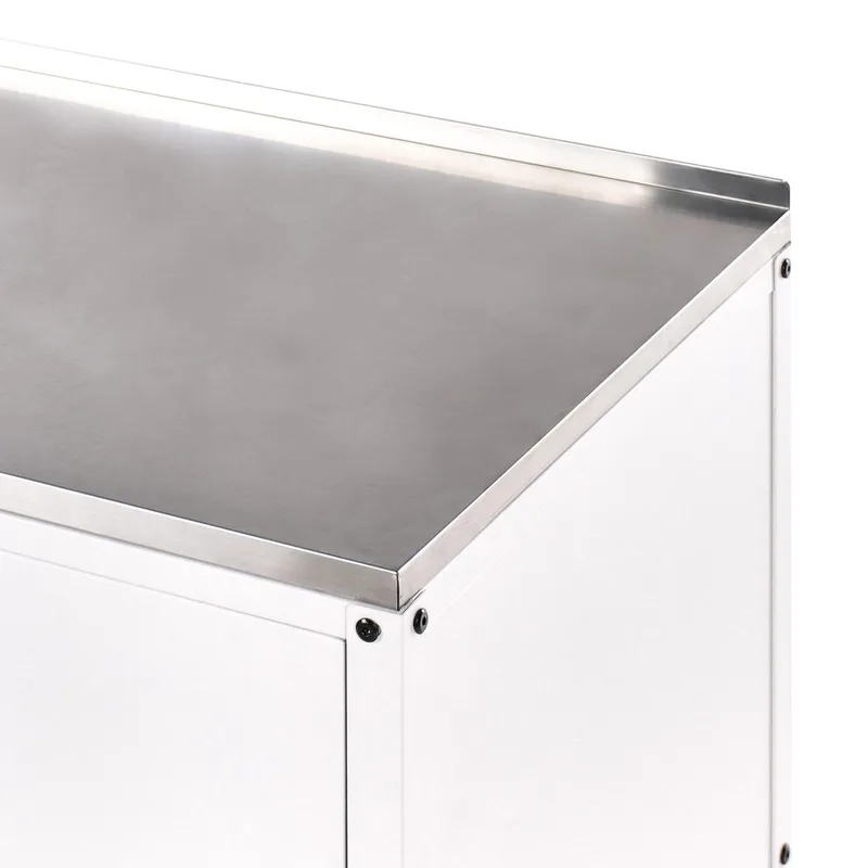 Kökskåp Vilama - Vit, Silver - Utemöbler - Grillar & matlagning utomhus - Utekök