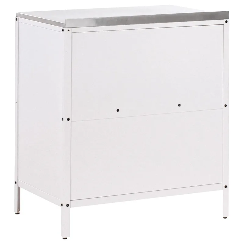 Kökskåp Vilama - Vit, Silver - Utemöbler - Grillar & matlagning utomhus - Utekök