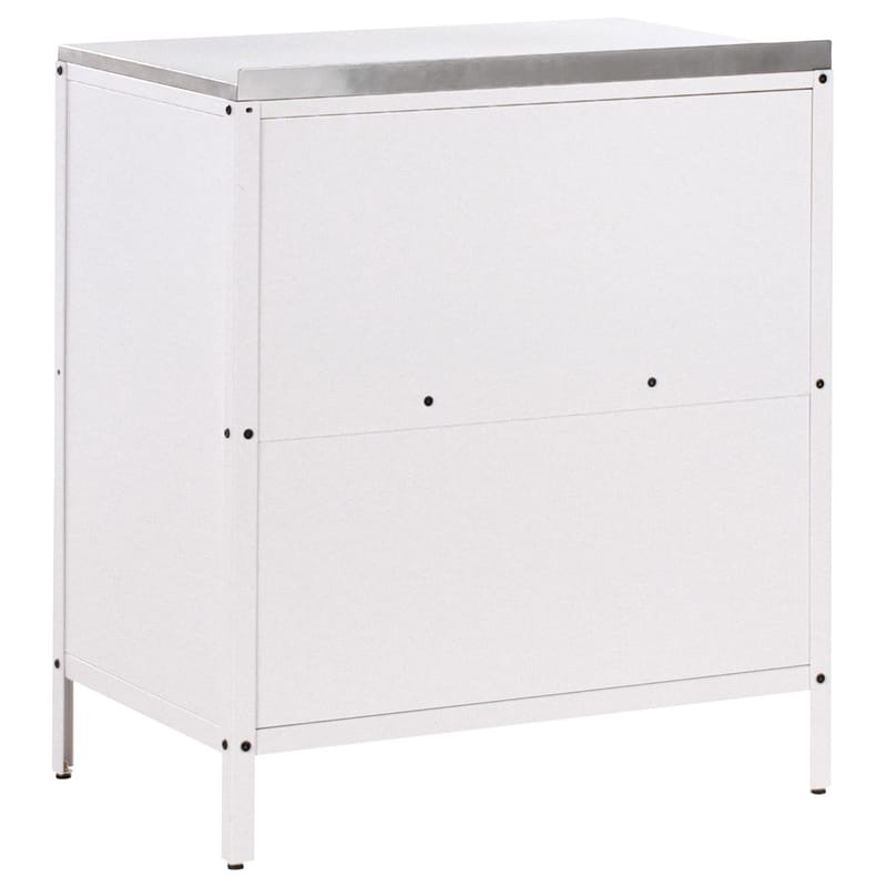 Kökskåp Vilama - Vit, Silver - Utemöbler - Grillar & matlagning utomhus - Utekök