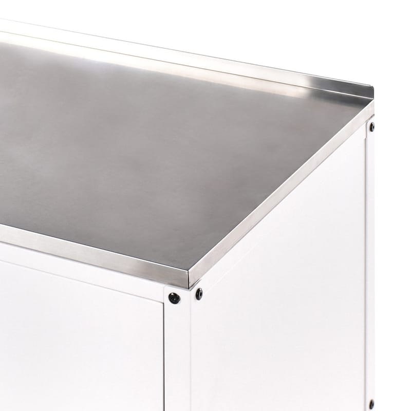 Kökskåp Vilama - Vit, Silver - Utemöbler - Grillar & matlagning utomhus - Utekök