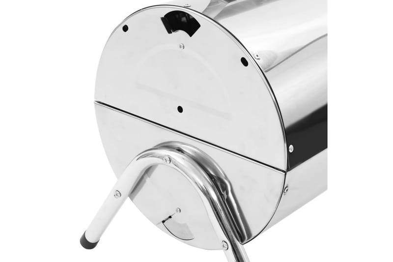 Portabel kolgrill dubbel rostfritt stål - Silver - Utemöbler - Grillar & matlagning utomhus - Kolgrill