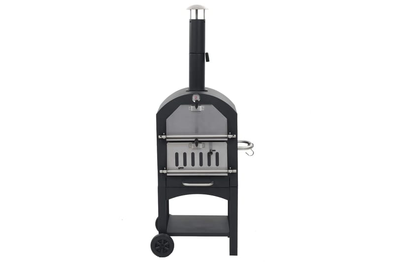 Pizzaugn koleldad med tegelplattor & pizzasten - Svart - Utemöbler - Grillar & matlagning utomhus - Övriga grillar - Pizzaugn & vedugn