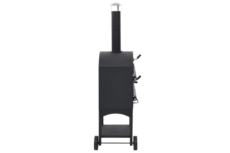 Pizzaugn koleldad med tegelplattor & pizzasten - Svart - Utemöbler - Grillar & matlagning utomhus - Övriga grillar - Pizzaugn & vedugn