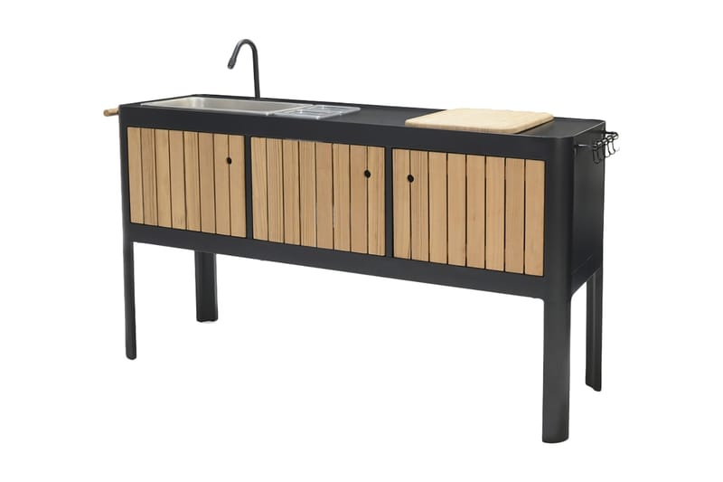 PORTALS Utekök 174 cm Svart/Teak - Utekök