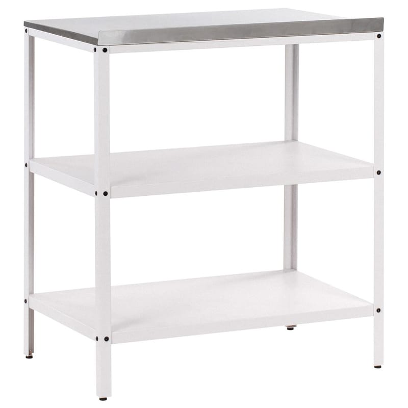 Stor köksö Vilama - Vit, Silver - Utemöbler - Grillar & matlagning utomhus - Utekök