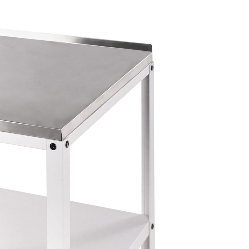 Stor köksö Vilama - Vit, Silver - Utemöbler - Grillar & matlagning utomhus - Utekök