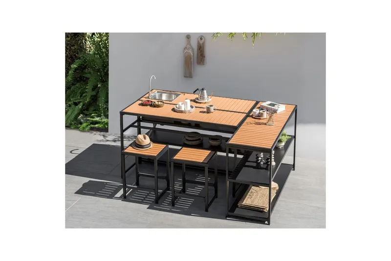 Trädgårdskök Avetrana 159x50x116 cm - 159x50x116 cm - Utemöbler - Grillar & matlagning utomhus - Utekök