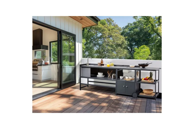 Trädgårdskök Ortisei Grå - Grå - Utemöbler - Grillar & matlagning utomhus - Utekök