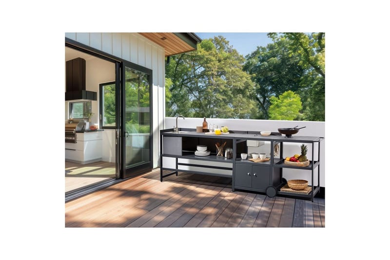 Trädgårdskök Ortisei Grå - Grå - Utemöbler - Grillar & matlagning utomhus - Utekök