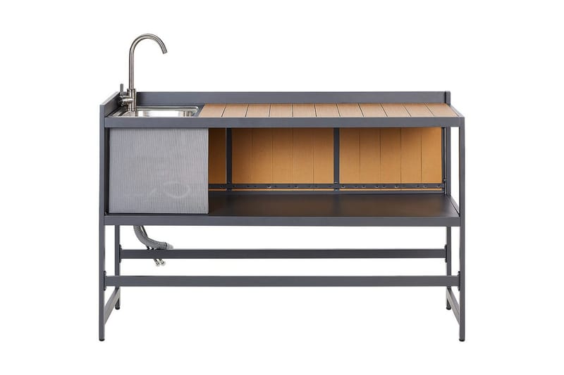 Trädgårdskök Ortisei Ljus trä/grå - Ljus trä/grå - Utemöbler - Grillar & matlagning utomhus - Utekök