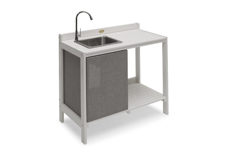 Hillerstorp Läckö Utekök med Vask + Arbetsbänk - Vit - Utemöbler - Grillar & matlagning utomhus - Utekök