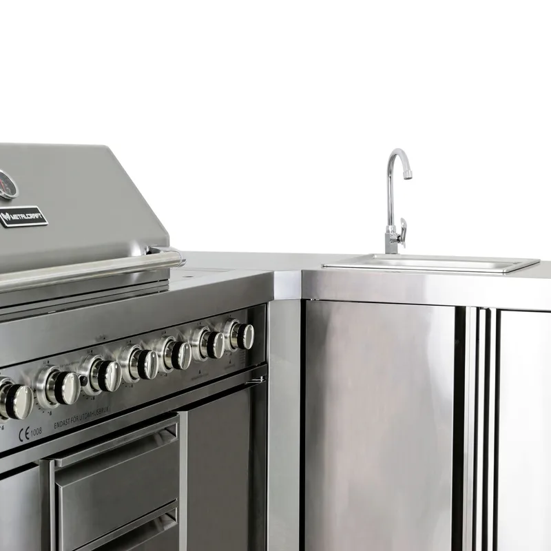 Hörnmodul till utekök Silver - Utemöbler - Grillar & matlagning utomhus - Utekök