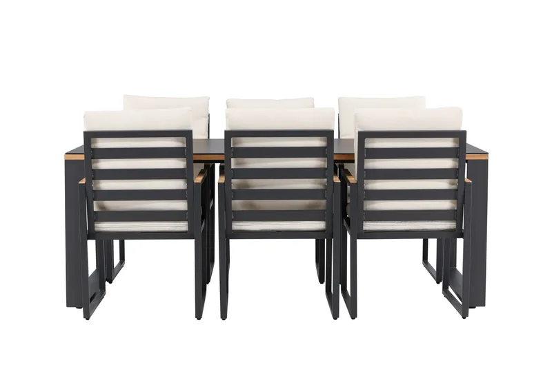 Aspvik Matgrupp 200x100cm - Svart/Teak - Utemöbler - Utegrupp - Matgrupper utomhus