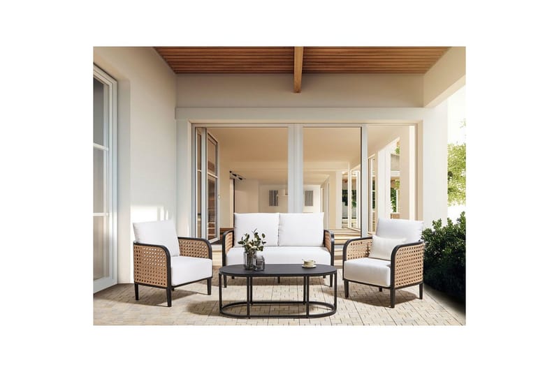 2-sitssoffa med fåtöljer Montefalco - Utemöbler - Utegrupp - Loungegrupp