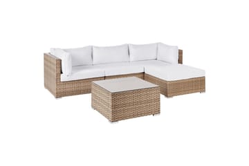 3-sits Loungegrupp Sano Högervänd - Natur/vit - Utemöbler - Utegrupp - Loungegrupp