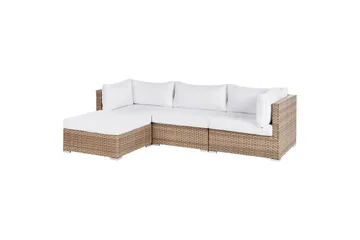 3-sits Loungegrupp Sano Vänstervänd - Natur/vit - Utemöbler - Utegrupp - Loungegrupp