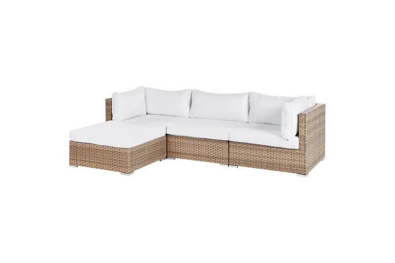 3-sits Loungegrupp Sano Vänstervänd - Natur/vit - Utemöbler - Utegrupp - Loungegrupp