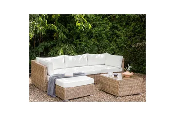 3-sits Loungegrupp Sano Vänstervänd - Natur/vit - Utemöbler - Utegrupp - Loungegrupp