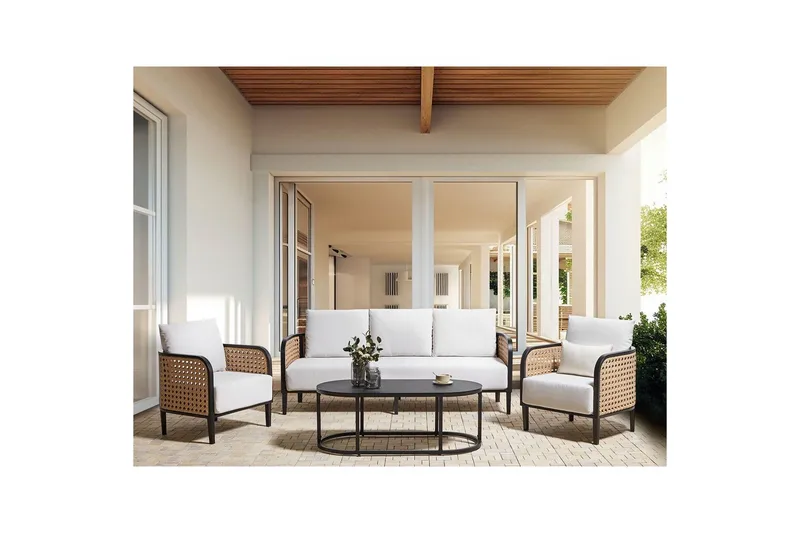 3-sitssoffa med fåtöljer Montefalco - Utemöbler - Utegrupp - Loungegrupp