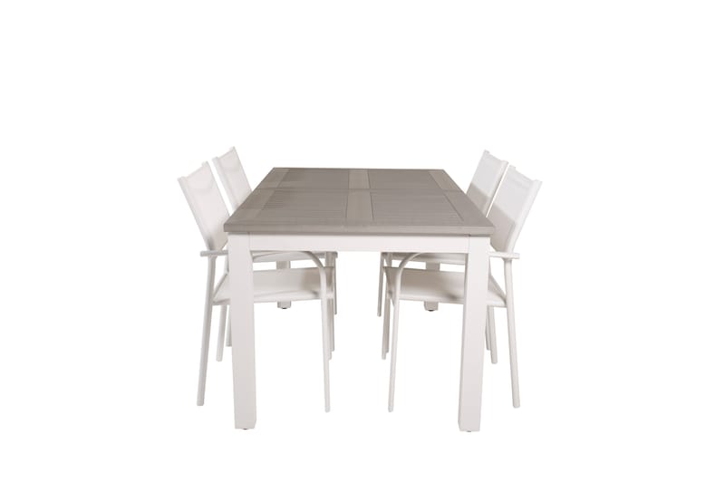 ALBANY Matgrupp Utomhus 150-210 cm Rektangulär med 4 SANTORINI Utestolar - Utemöbler - Utegrupp - Matgrupper utomhus