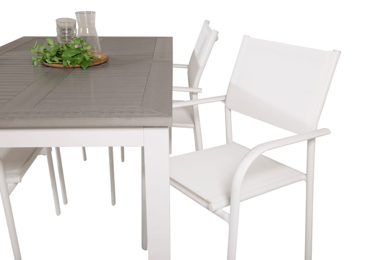 ALBANY Matgrupp Utomhus 150-210 cm Rektangulär med 4 SANTORINI Utestolar - Utemöbler - Utegrupp - Matgrupper utomhus