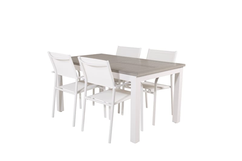 ALBANY Matgrupp Utomhus 150-210 cm Rektangulär med 4 SANTORINI Utestolar - Utemöbler - Utegrupp - Matgrupper utomhus