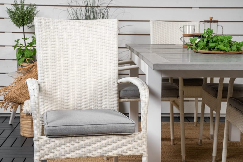 Albany Matgrupp Utomhus 150-210 cm Rektangulär med 6 Anna Utestolar - Grå - Utemöbler - Utegrupp - Matgrupper utomhus