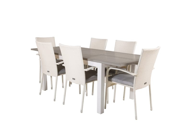 ALBANY Matgrupp Utomhus 150-210 cm Rektangulär med 6 ANNA Utestolar - Utemöbler - Utegrupp - Matgrupper utomhus