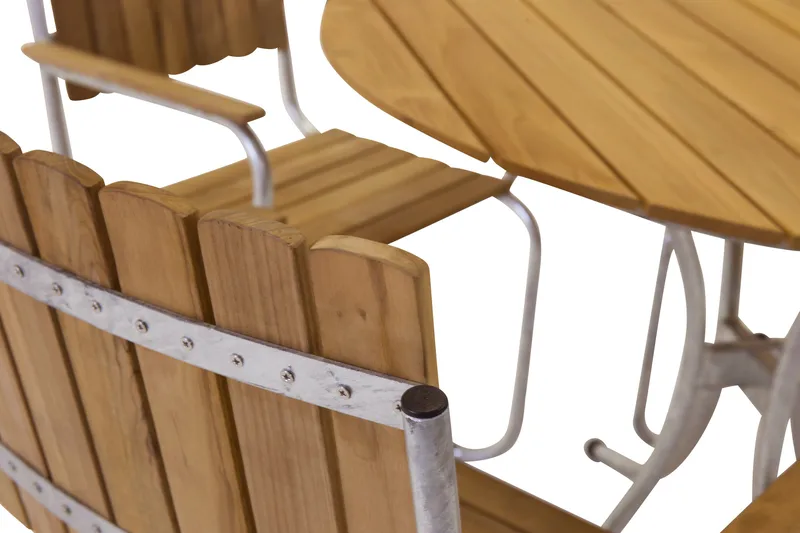 Arild Matgrupp 110 cm Rund + 4 st Matstolar - Utemöbler - Utegrupp - Matgrupper utomhus