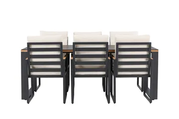 Aspvik Matgrupp 200x100cm - Svart/Teak - Utemöbler - Utegrupp - Matgrupper utomhus