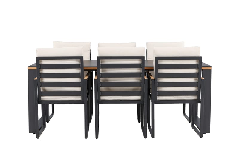 Aspvik Matgrupp 200x100cm - Svart/Teak - Utemöbler - Utegrupp - Matgrupper utomhus