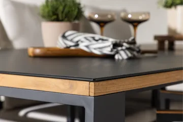 Aspvik Matgrupp 200x100cm - Svart/Teak - Utemöbler - Utegrupp - Matgrupper utomhus