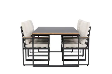 Aspvik Matgrupp 200x100cm - Svart/Teak - Utemöbler - Utegrupp - Matgrupper utomhus