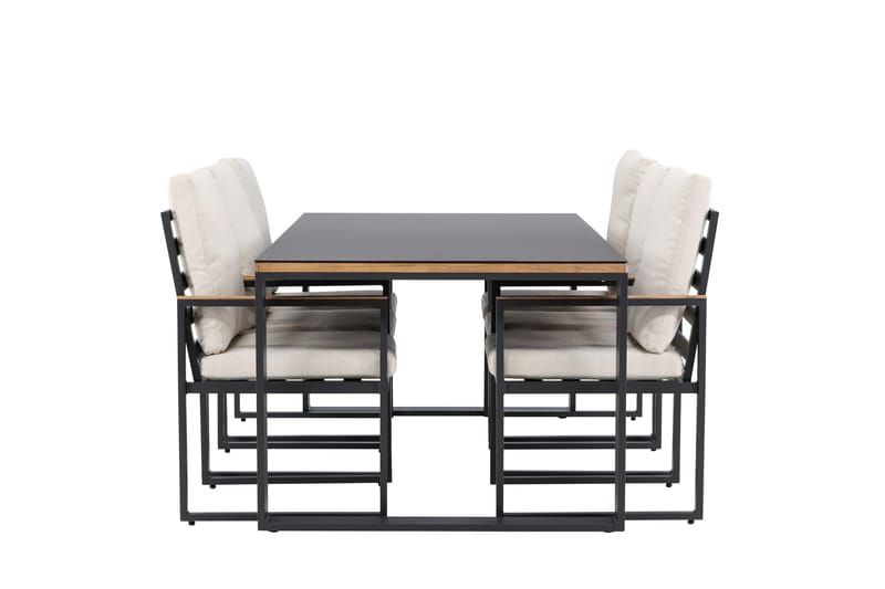 Aspvik Matgrupp 200x100cm - Svart/Teak - Utemöbler - Utegrupp - Matgrupper utomhus