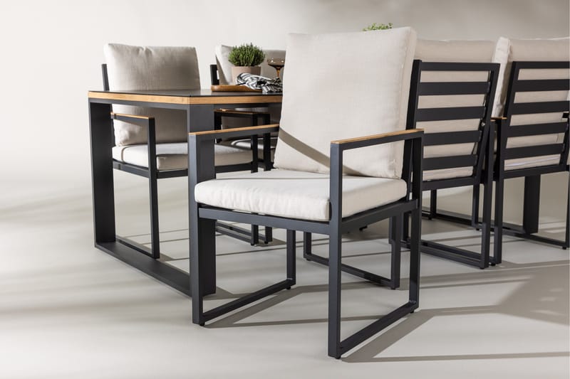 Aspvik Matgrupp 200x100cm - Svart/Teak - Utemöbler - Utegrupp - Matgrupper utomhus