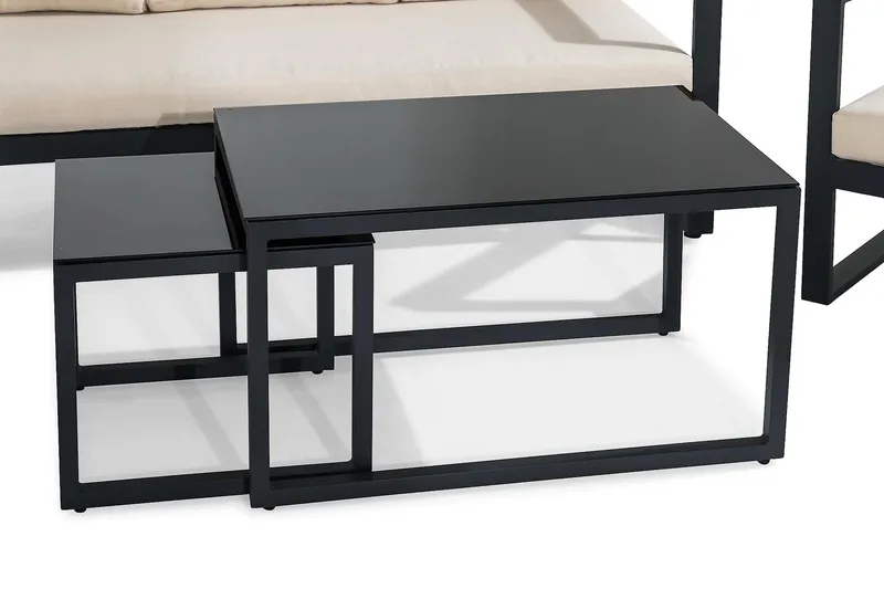 Aspvik Soffgrupp - Svart / Gråa dynor - Utemöbler - Utegrupp - Loungegrupp