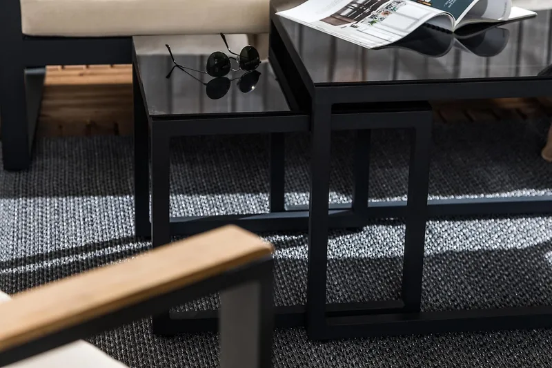 Aspvik Soffgrupp - Svart / Gråa dynor - Utemöbler - Utegrupp - Loungegrupp