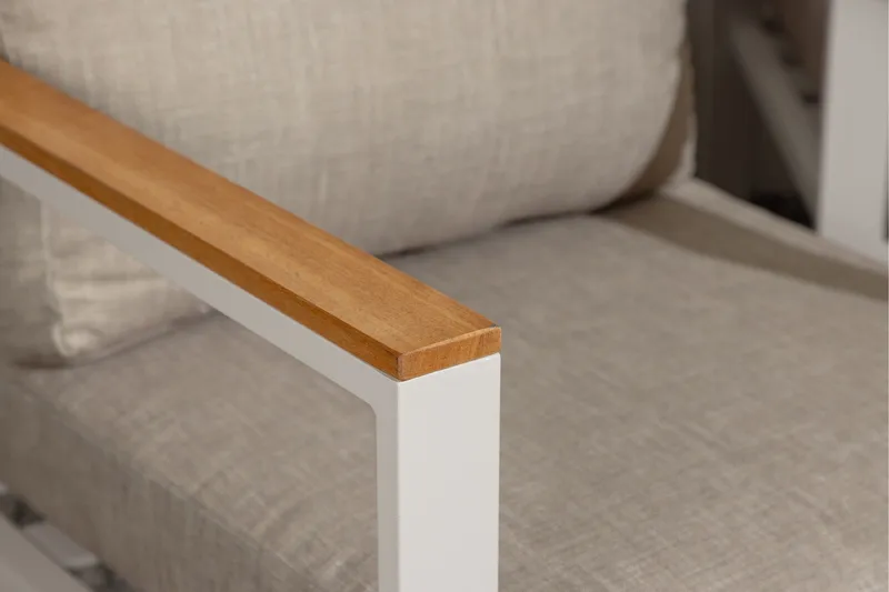 Aspvik Soffgrupp Utomhus 5-sits Aluminium - Mörk Beige / Vit - Utemöbler - Utegrupp - Loungegrupp