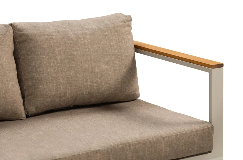 Aspvik Soffgrupp Utomhus 5-sits Aluminium - Mörk Beige / Vit - Utemöbler - Utegrupp - Loungegrupp
