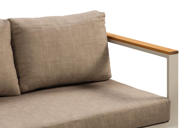 Aspvik Stor Loungegrupp Utomhus – 7-sits Loungeset i Aluminium - Grå / Beigea dynor - Utemöbler - Utegrupp - Loungegrupp