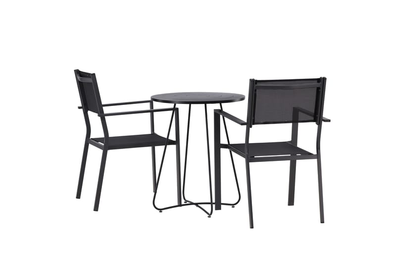 Bacong Matgrupp Utomhus 60 cm Rund med 2 Copacabana Utestolar - Svart - Utemöbler - Utegrupp - Matgrupper utomhus