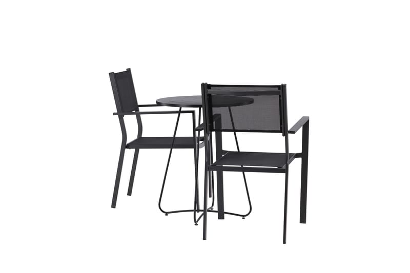 Bacong Matgrupp Utomhus 60 cm Rund med 2 Copacabana Utestolar - Svart - Utemöbler - Utegrupp - Matgrupper utomhus