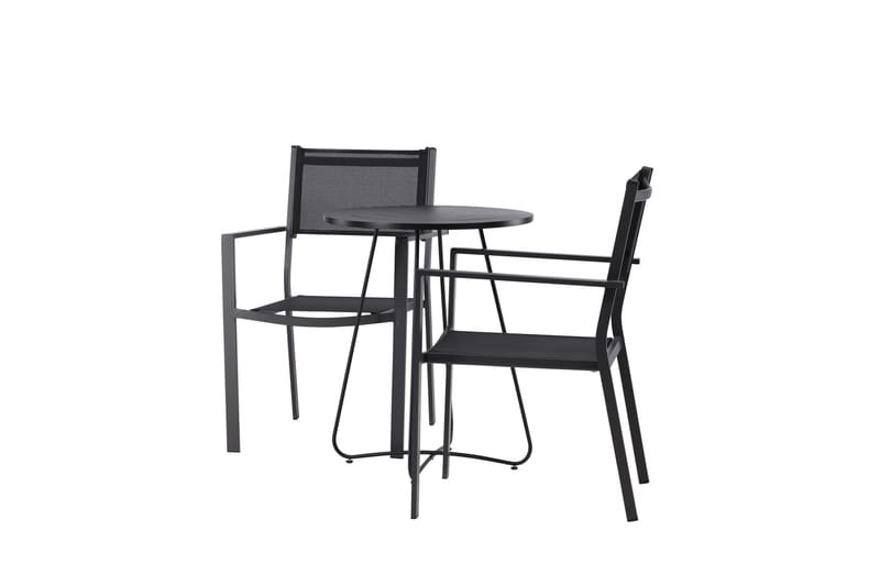 Bacong Matgrupp Utomhus 60 cm Rund med 2 Copacabana Utestolar - Svart - Utemöbler - Utegrupp - Matgrupper utomhus