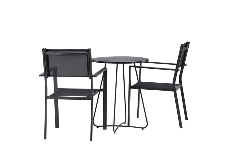 Bacong Matgrupp Utomhus 60 cm Rund med 2 Copacabana Utestolar - Svart - Utemöbler - Utegrupp - Matgrupper utomhus