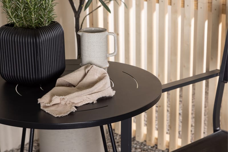 Bacong Matgrupp Utomhus 60 cm Rund med 2 Copacabana Utestolar - Svart - Utemöbler - Utegrupp - Matgrupper utomhus