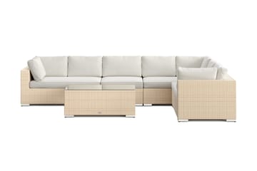 Bahamas L-formad utesoffa höger, 7-sits med bord - Beige - Utemöbler - Utegrupp - Loungegrupp