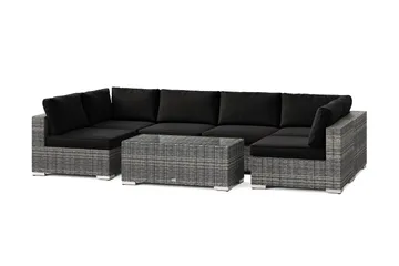 Bahamas U-formad utomhus loungegrupp med öppet avslut, 6-sits med bord