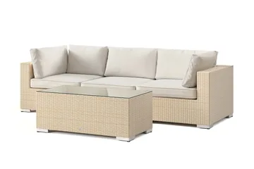 Bahamas utesoffa 3-sits med bord